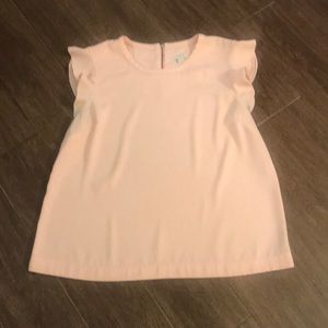 J. Crew Factory Pink Ruffled Sleeve Top